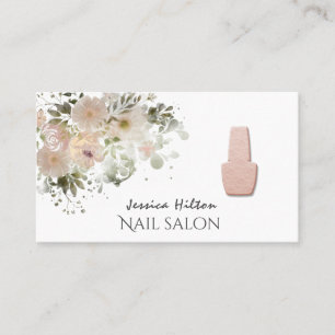 Carte De Visite Boho chic élégant couleur rose douce aquarelle clo