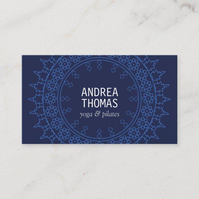 Carte De Visite Boho Chic Mandala bleu/bleu (Devant)