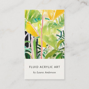 Carte De Visite Boho Chic Vert Feuillage Tropical Botanique