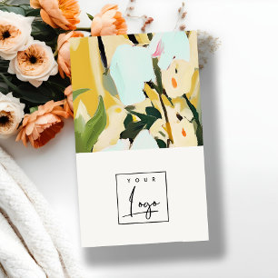 Carte De Visite Boho Colorful Yellow Ochre peint logo floral