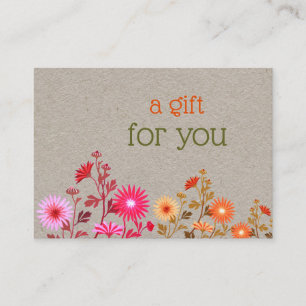 Carte De Visite Boho Country Floral Kraft