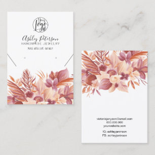 Carte De Visite Boho désert logo floral bijoux collier d'oreille