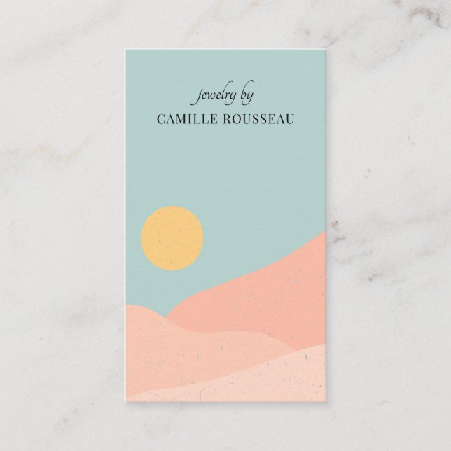 Carte De Visite Boho Desert Sunrise Mountains Bijoux artisanaux (Devant)