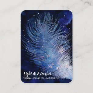 Carte De Visite *~* Boho en plumes turquoise du ciel bleu nuit