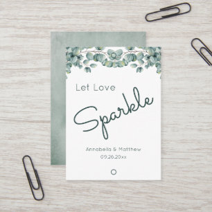 Carte De Visite Boho Eucalyptus laissez l'amour Sparkle Mariage Sp