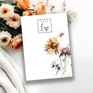 Carte De Visite Boho Fleur sauvage sec Logo Bijoux vierges