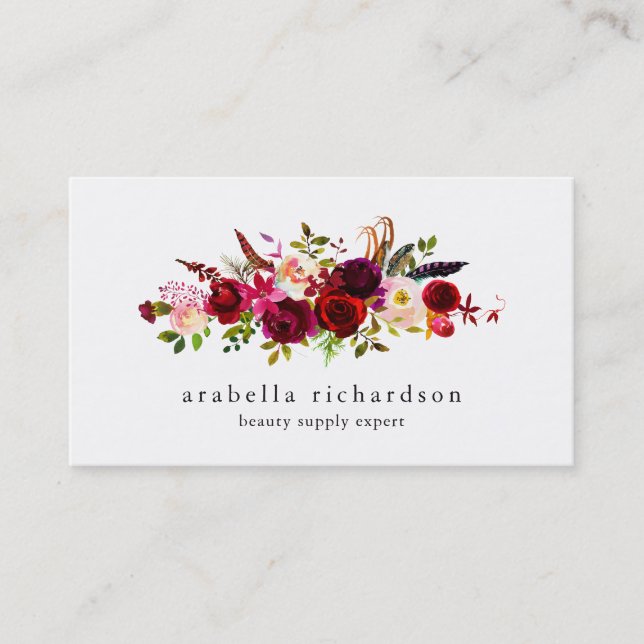 Carte De Visite Boho floral (Devant)