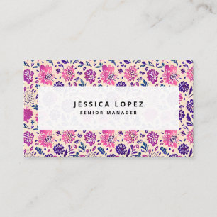 Carte De Visite Boho Floral Ombre Motif