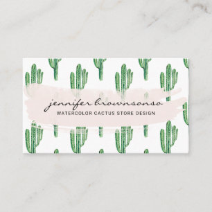 Carte De Visite Boho Green Flower Cute Cactus