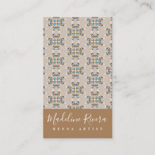 Carte De Visite Boho Mandala Henna Artiste Yoga Macrame Motif