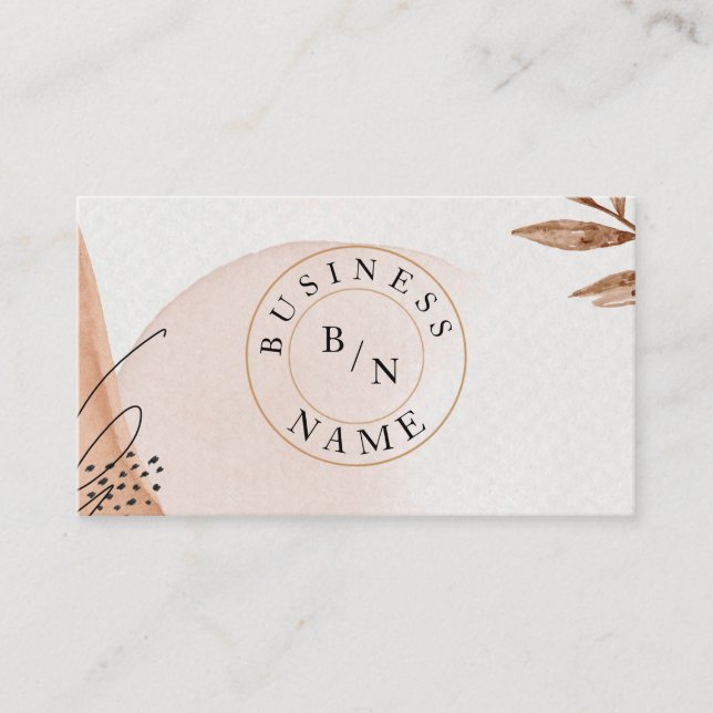 Carte de visite Boho minimal Abstrait de logo pers (Devant)