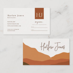 Carte De Visite Boho Minimaliste Signature Terracotta Rendez-vous