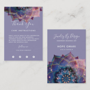 Carte De Visite Boho Nebula Bloom   Conception de Mandala