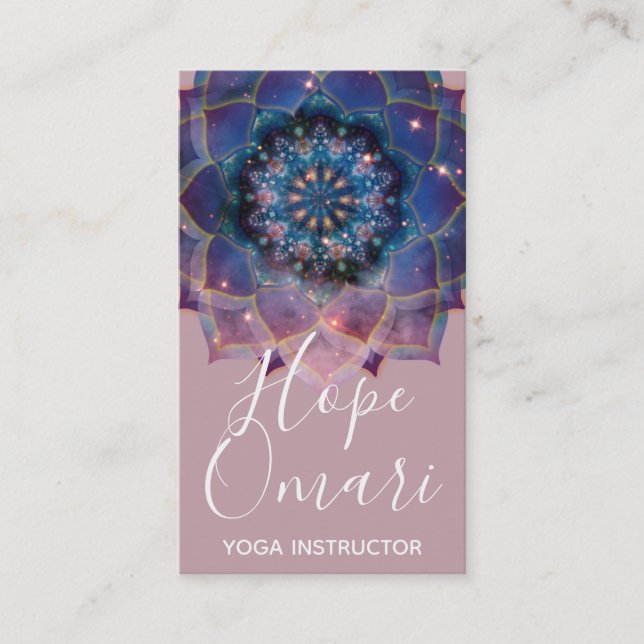Carte De Visite Boho Nebula Bloom | Conception de Mandala (Devant)