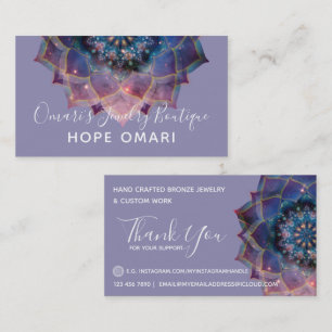 Carte De Visite Boho Nebula Bloom Conception de Mandala