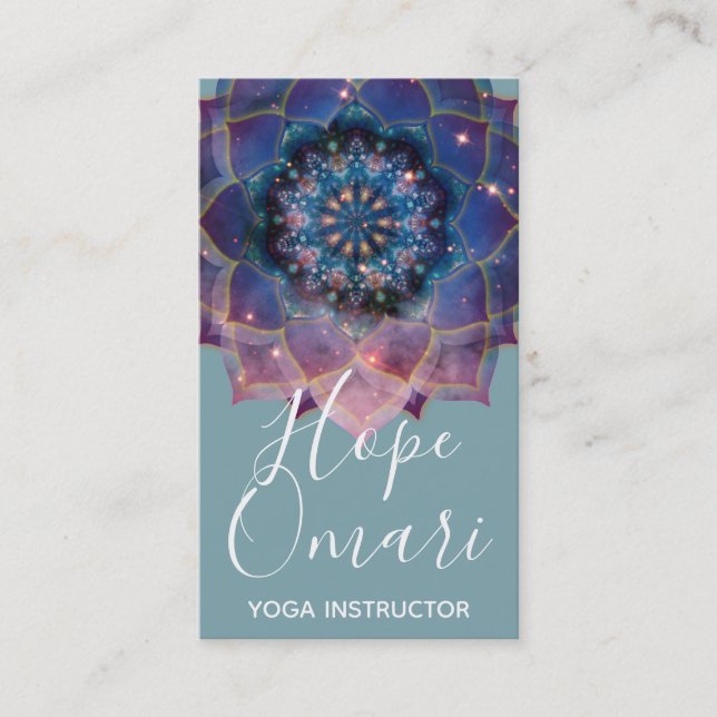 Carte De Visite Boho Nebula Bloom | Conception de Mandala (Devant)