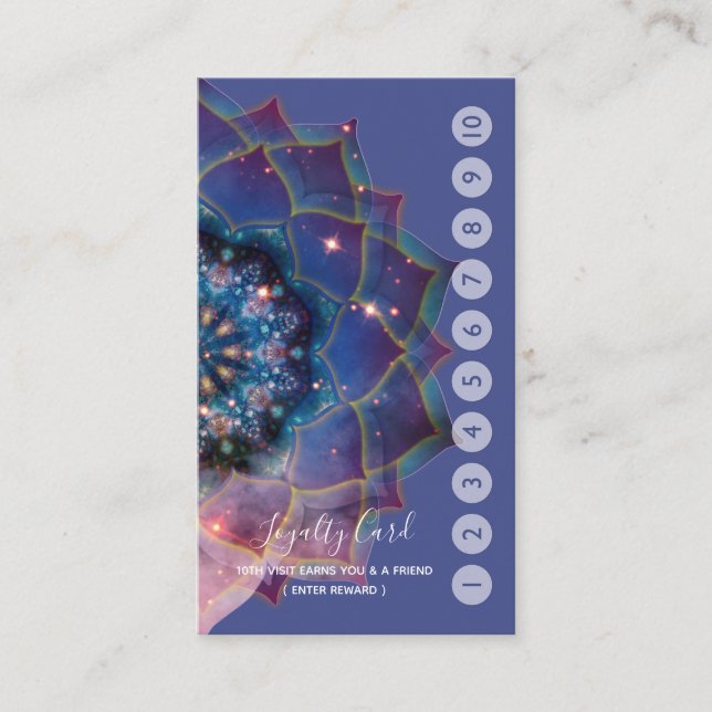 Carte De Visite Boho Nebula Bloom | Conception de Mandala (Devant)