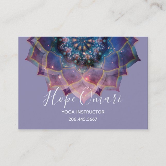 Carte De Visite Boho Nebula Bloom | Conception de Mandala (Devant)