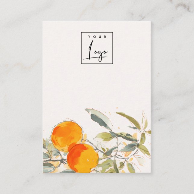 Carte De Visite Boho Orange Fruit Logo Vierge Bijoux (Devant)