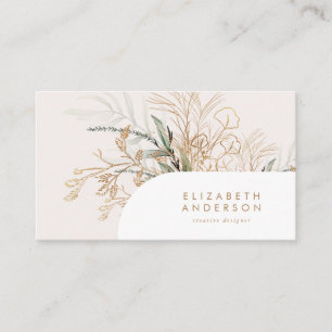 Carte De Visite Boho Pampas Blush White Eucalyptus Corporate