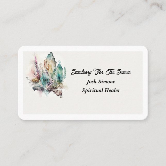 Carte De Visite Boho Pastel Rainbow Crystal (Devant)