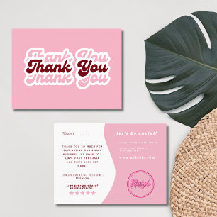 Carte De Visite Boho Retro Pink Shopping Petit Merci de marque