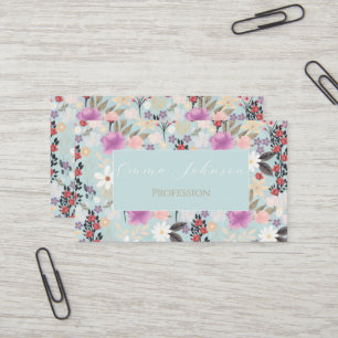 Carte De Visite Boho rose Fleurs sauvages Floral Skylight Peinture