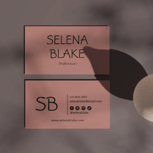 Carte De Visite Boho rose minimaliste   Branché Retro chic