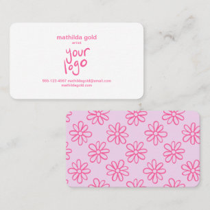 Carte De Visite Boho rose tendance Vintage mignonne fille minimali