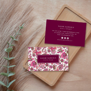 Carte De Visite Boho rose Vintage Floral