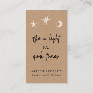Carte De Visite Boho Stars Moon Motivational Citation Kraft