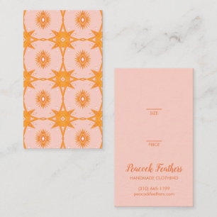 Carte De Visite Boho Stars Vêtements Bijoux Prix Taille Hang Tag