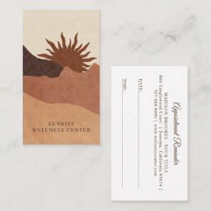 Carte De Visite Boho Sunrise Wellness Centre Spa Rendez-Vous Et