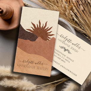 Carte De Visite Boho Terracotta Sable Soleil Bijoux artisanal