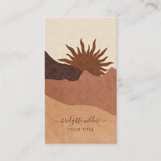 Carte De Visite Boho Terracotta Sun Mountains (Devant)