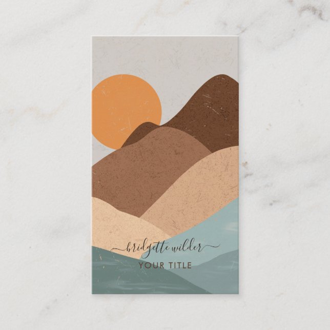 Carte De Visite Boho Terracotta Sun Mountains (Devant)