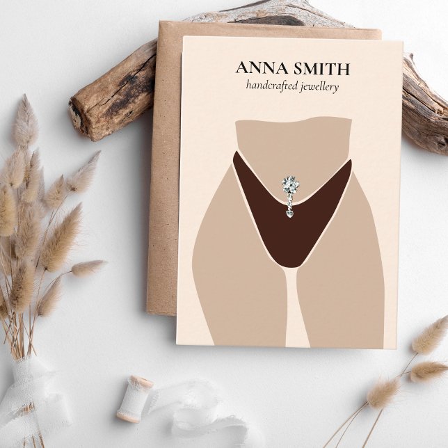 Carte De Visite Boho unique Belly Button Piercing Afficher mignon  (Créateur téléchargé)