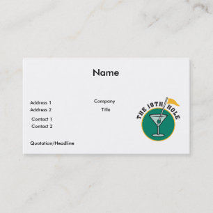 Carte De Visite boire au 19ème trou humour golf