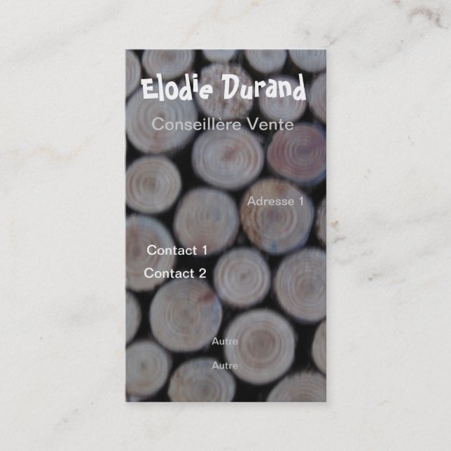 CARTE DE VISITE BOIS (Devant)