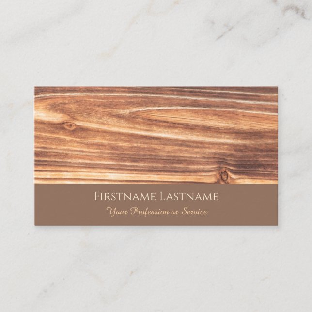 Carte De Visite bois 100% naturel biologique style bois brun (Devant)