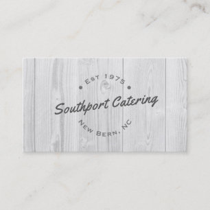 Carte De Visite Bois blanc typographique