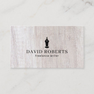 Carte De Visite Bois chic de logo de graine de stylo d'auteur de