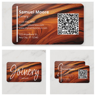 Carte De Visite Bois de Cocobolo de menuiserie moderne