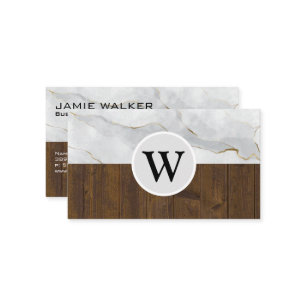 Carte De Visite Bois de marbre   Monogramme