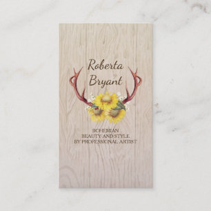Carte De Visite Bois floral de pays rustique d'andouillers de