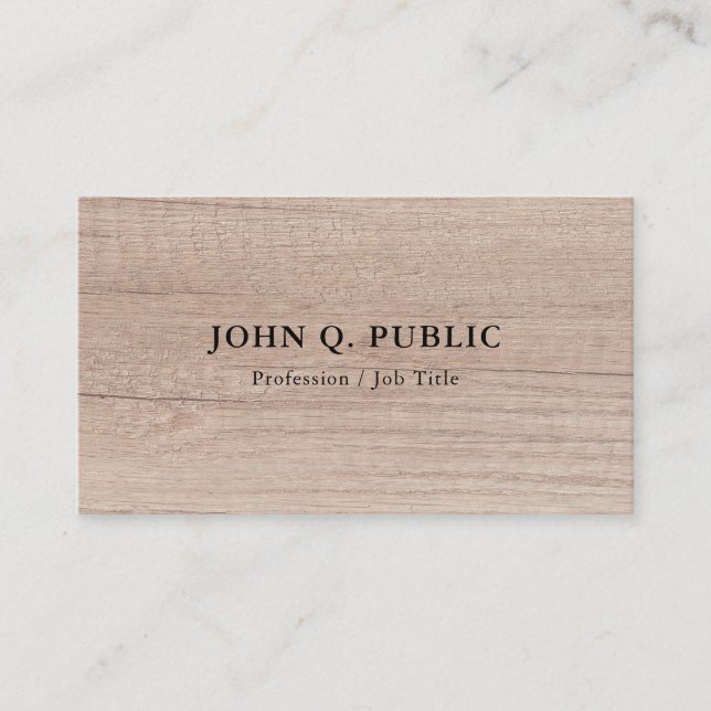 Carte De Visite Bois personnalisé Modèle professionnel élégant (Devant)