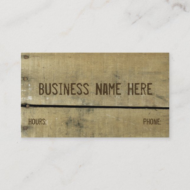 Carte De Visite Bois récupéré Patiné antique (Devant)