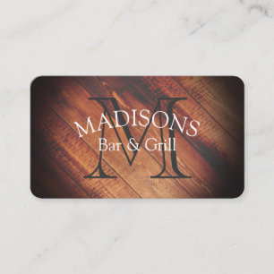 Carte De Visite Bois rustique avec Monogramme