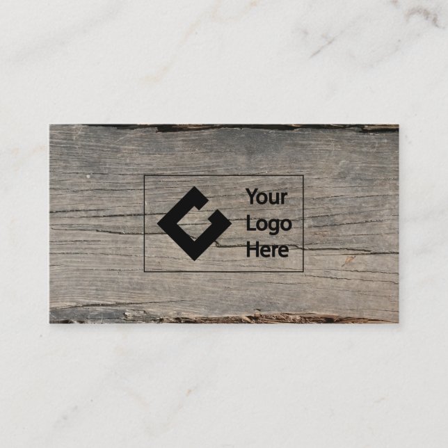 Carte De Visite Bois rustique moderne avec le logo fait sur (Devant)