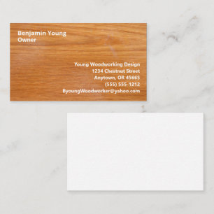 Carte De Visite Bois San Serif Style Sept lignes sur mesure
